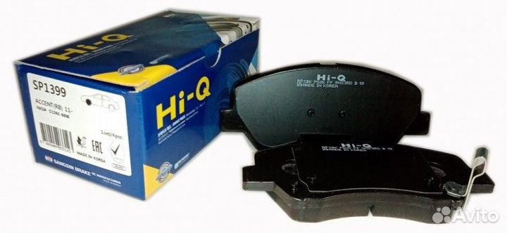 Колодки тормозные передние HI-Q solaris, rio