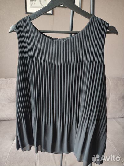 Плиссированный топ черный 46 р-р