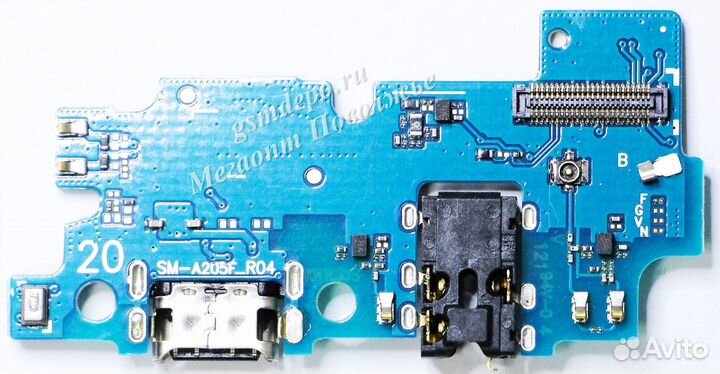 Шлейф Samsung A205F A20 на системный разъем плата