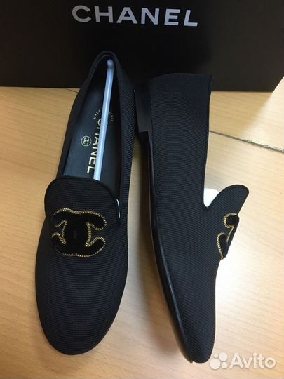 Лоферы Chanel серые