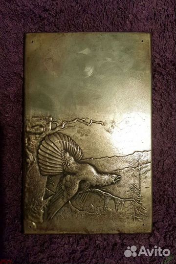 Охота Плакетка Русское серебро 19 в