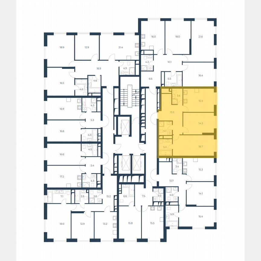 2-к. квартира, 75 м², 17/21 эт.