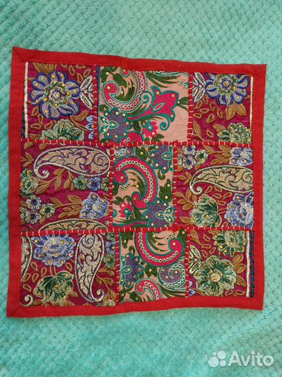 Кожаные тапочки женские, платок из Индии