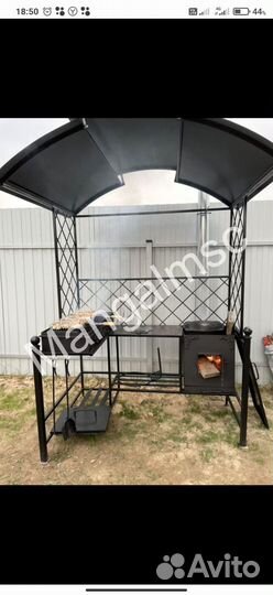 Мангал с крышей лофт