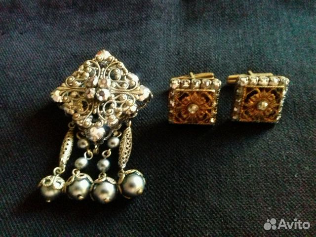 Брош и запонки антиквариат