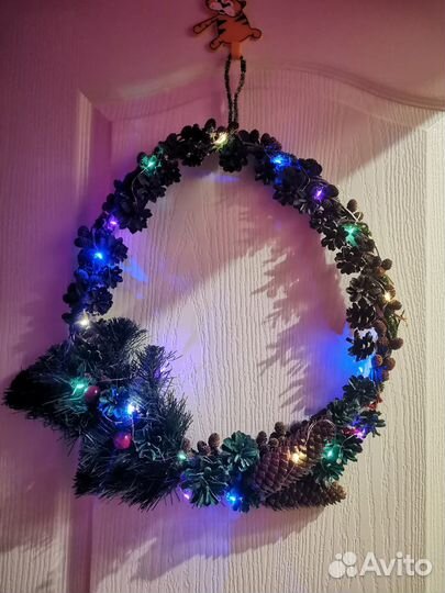 Новогодний венок, ёлочка, букет