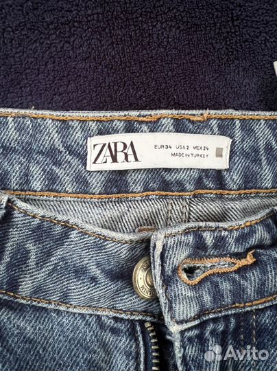 Джинсы zara 34 широкие