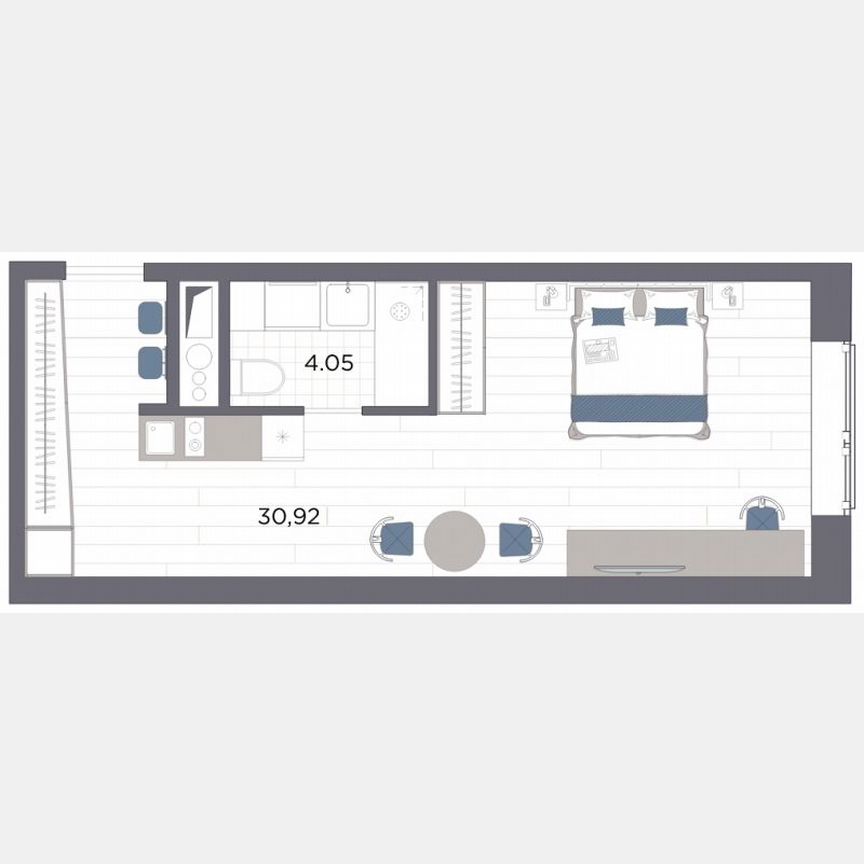 Апартаменты-студия, 35 м², 6/14 эт.