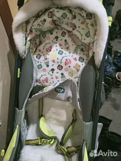 Санки коляска Ника 7 2 с колесами