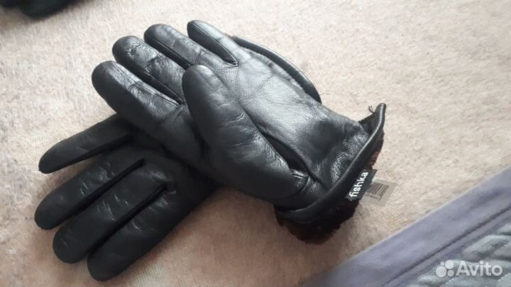 Перчатки кожаные зимние мужские