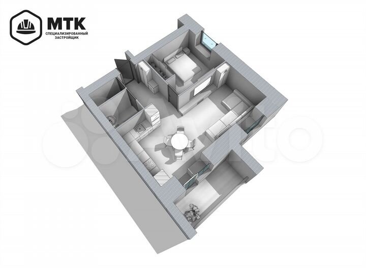 2-к. квартира, 50,5 м², 1/8 эт.