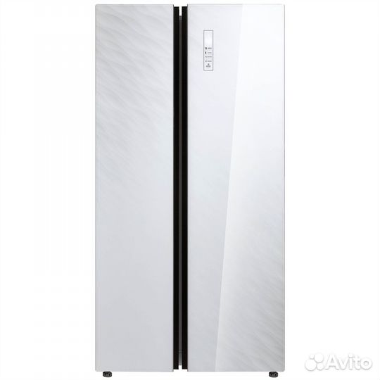 Холодильник Side-by-side с белыми стеклянными двер