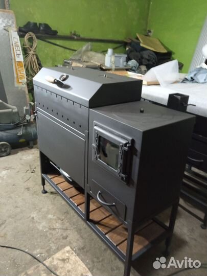 Мангал с печью под казан