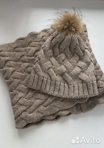 Комплект шапка и снуд женский зимний