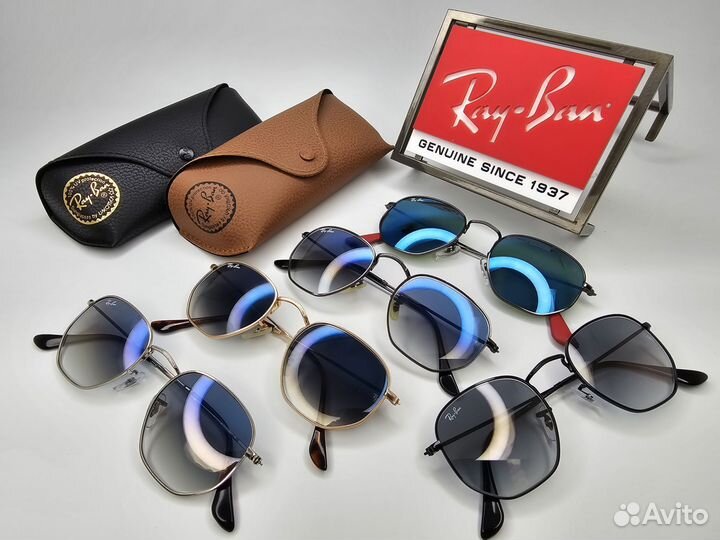 Очки Ray Ban Hexagonal 3548 VIP Голубой Градиент