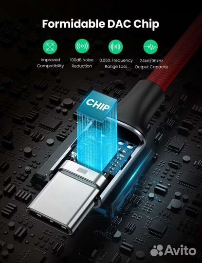 Цап Ugreen DAC адаптер с Usb Type C на 3,5 мм AUX