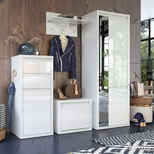 Комод спейс, 2 ящика, Белый глянец, 54,6х40х121,3