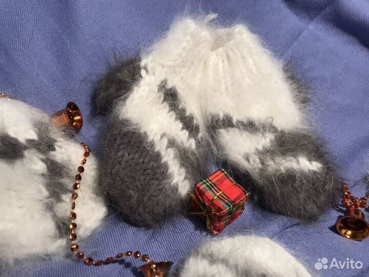 Детские варежки из кроличьего пуха