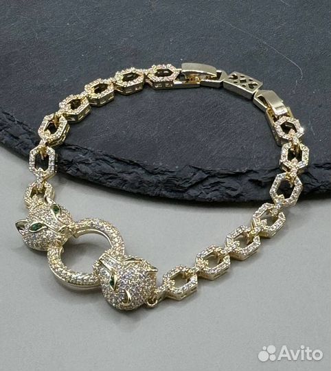 Браслет сталь цирконы