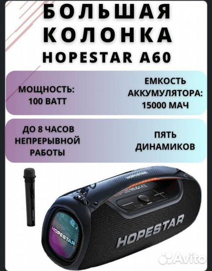 Колонка hopestar A - 60 мощн.100 W