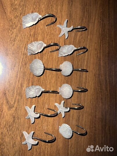 Набор крючков для ванной шторы керамика Турция