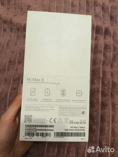 Xiaomi Mi Max 3, 4/64 ГБ