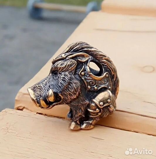 Бусина Темляк Брелок Кабан Секач Свинья Хрюшка