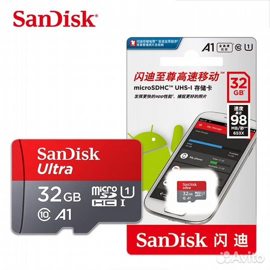 Карта памяти micro SD SanDisk, 32 gb, новая