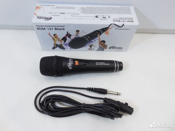 Микрофон ritmix RDM-131, чёрный. Для вокала. Пласт