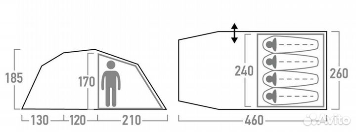 Палатка 4-местная Outventure Trenton 4