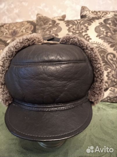 Мужская зимняя кепка из кожи