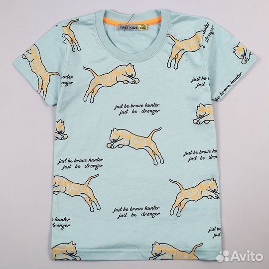 Футболка с тиграми для мальчика 122 см