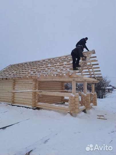 Сруб дома баня