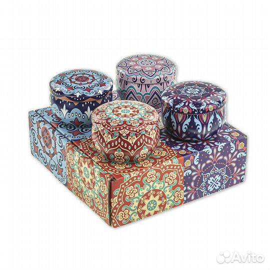 Набор 4 шт сувенирных баночек Этно 65 мл №29