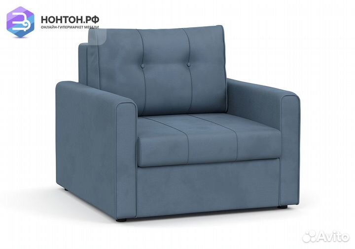 Кресло еврокнижка Лео серо-синее