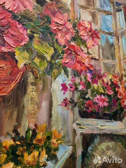 Картина маслом на холсте цветы