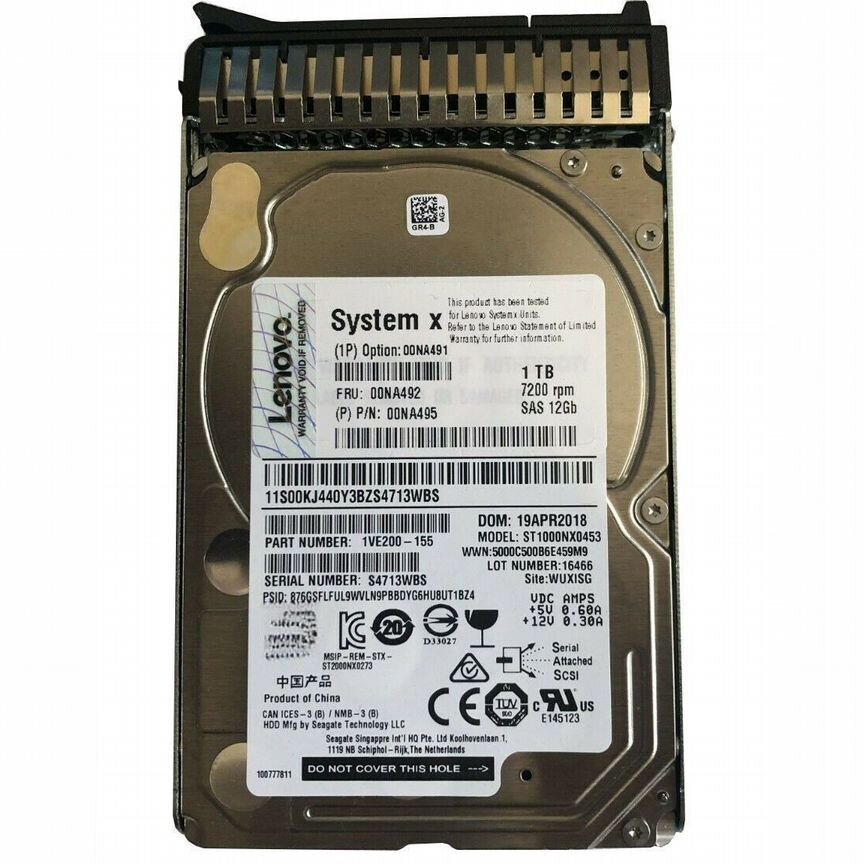 [00NA492] Жесткий Диск Lenovo 1tb 00na492 St1000nx0453 Sas