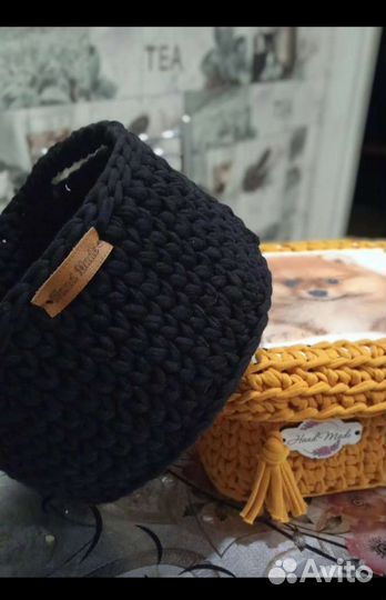 Корзинки из шнура и трикотажной пряжи