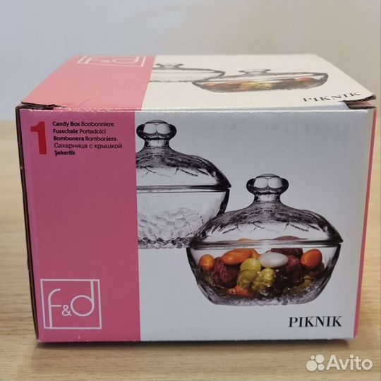 Сахарница вазочка для конфет стекло