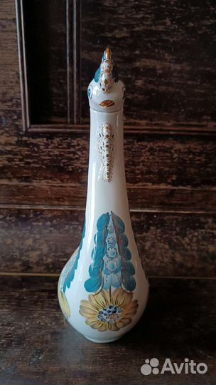 Фарфоровый Штоф (Ликерник) Лебедь со стопками