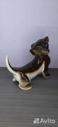 Фарфоровая статуэтка Такса лфз