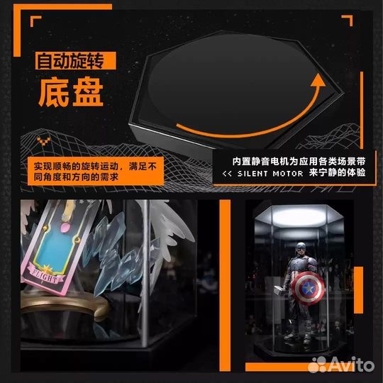 Шестиугольная витрина для Фигурок / Статуй В налич