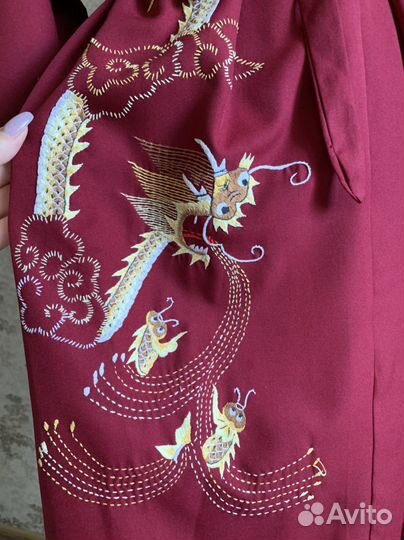 Винтажный японский халат, винтажное кимоно