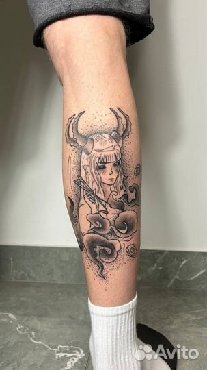 Татуировка за расходники чб олдскул графика