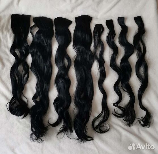 Волосы волнистые на заколках искусственные 60 см