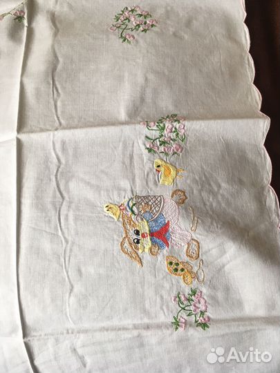 Винтажная пасхальная скатерть - салфетка