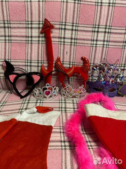 Новогодние аксессуары украшения маски шапочки