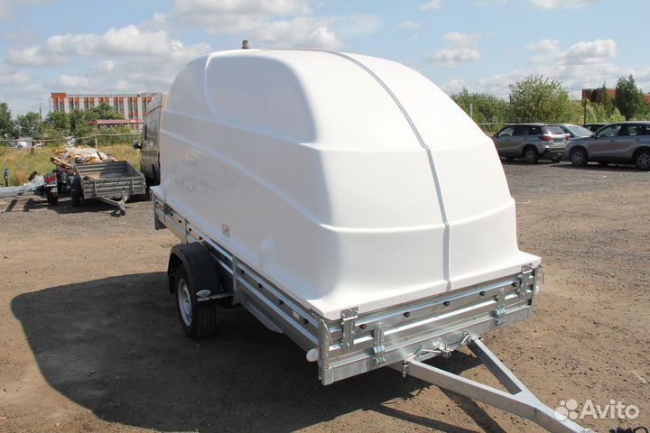 Прицеп с пластиковой крышкой (3.5х1.5 метра)