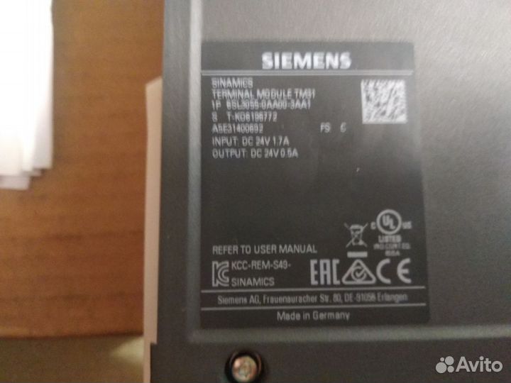 Терминальный модуль sinamics TM31 siemens