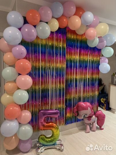 Фотофон, дождик занавес для день рождения, шары